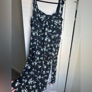 Navy blue floral maxi dress